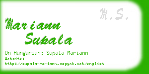 mariann supala business card